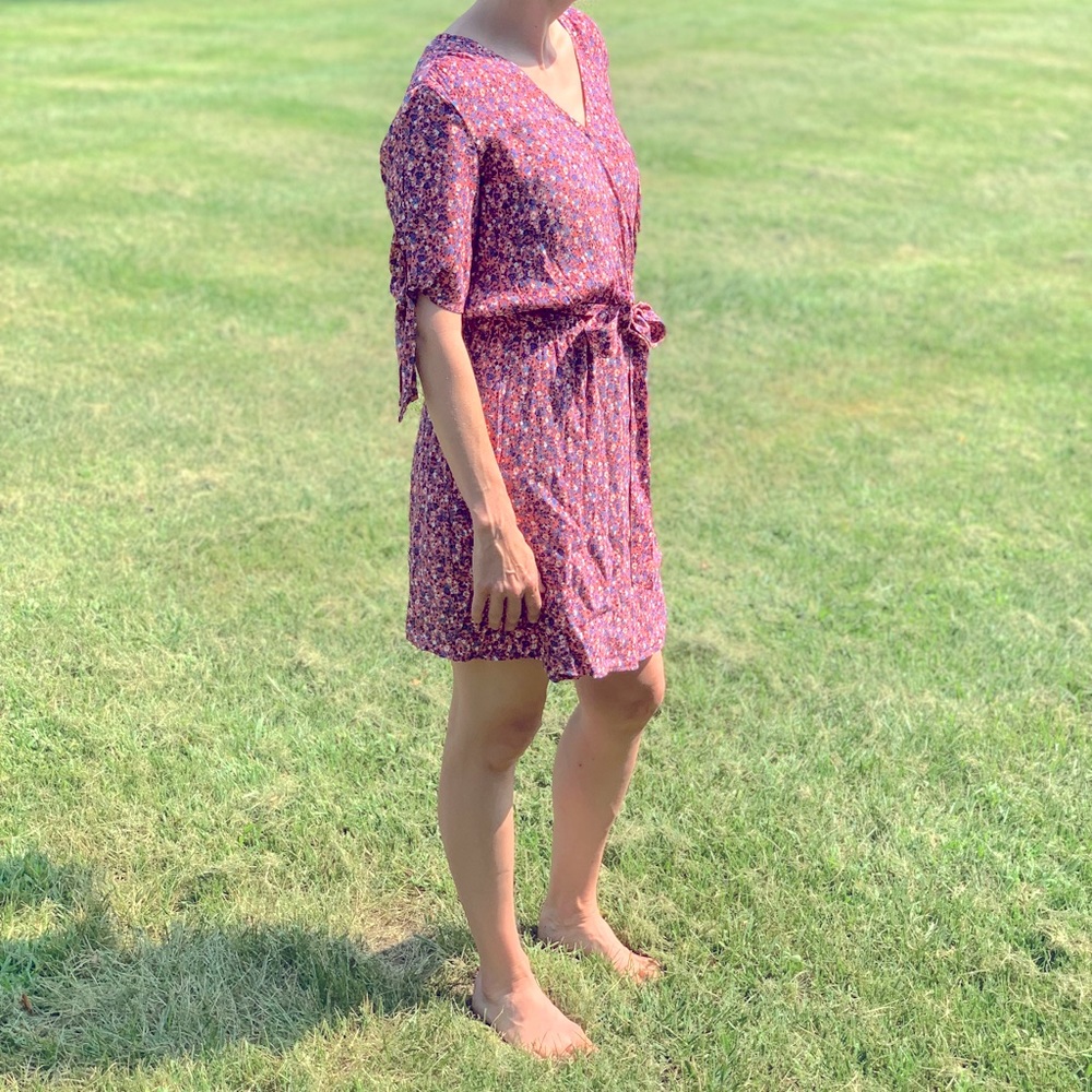 Gap floral wrap dress